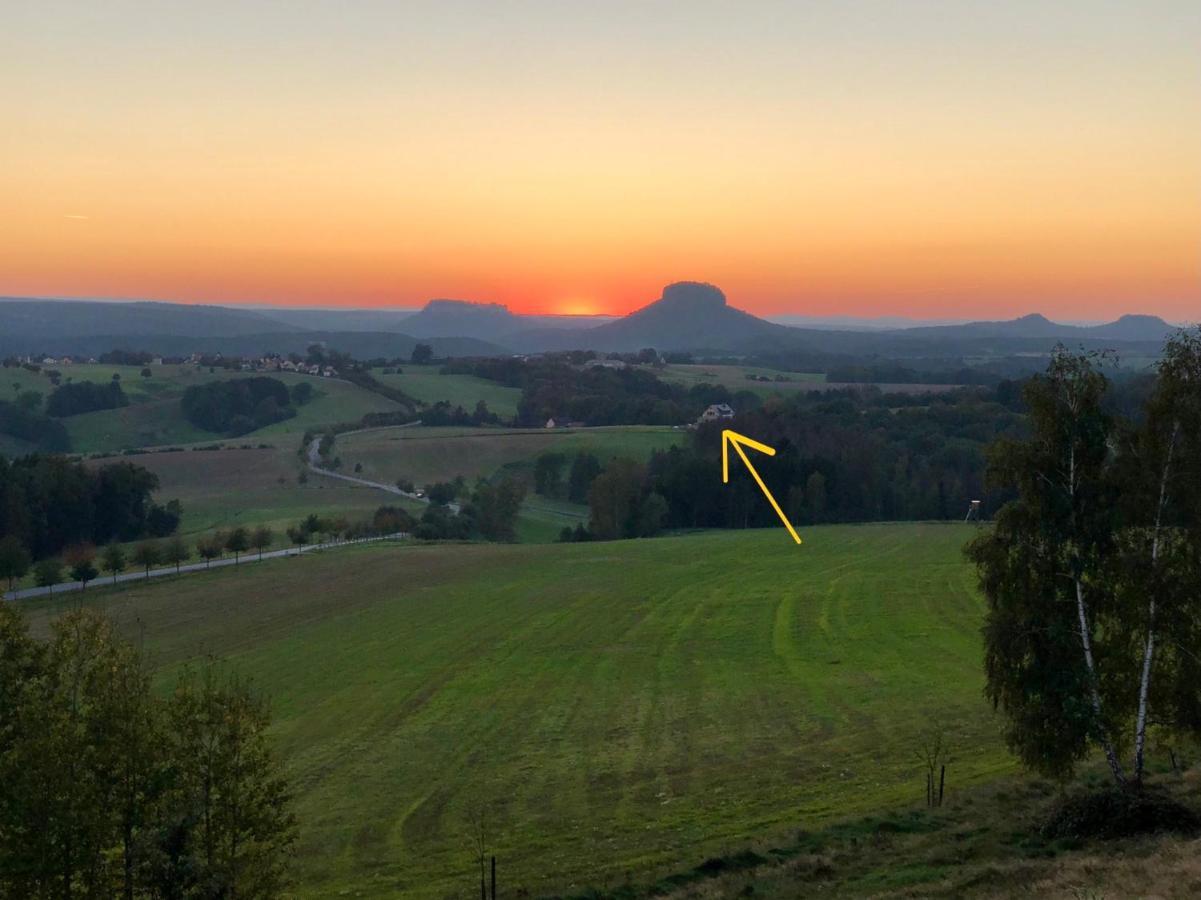 Ferienwohnung Auszeit mit Weitblick in der Sächsischen Schweiz Rathmannsdorf Exterior foto