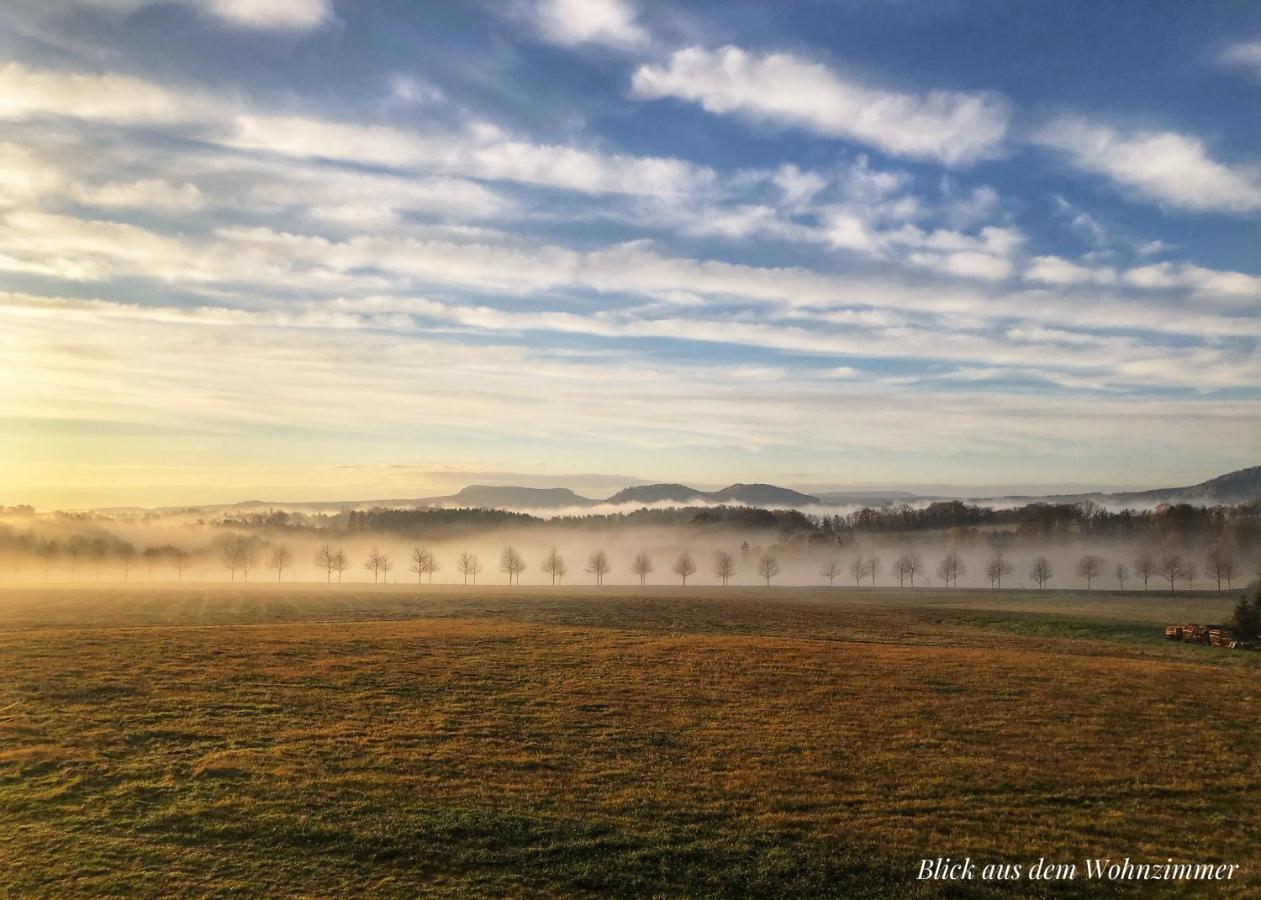 Ferienwohnung Auszeit mit Weitblick in der Sächsischen Schweiz Rathmannsdorf Exterior foto